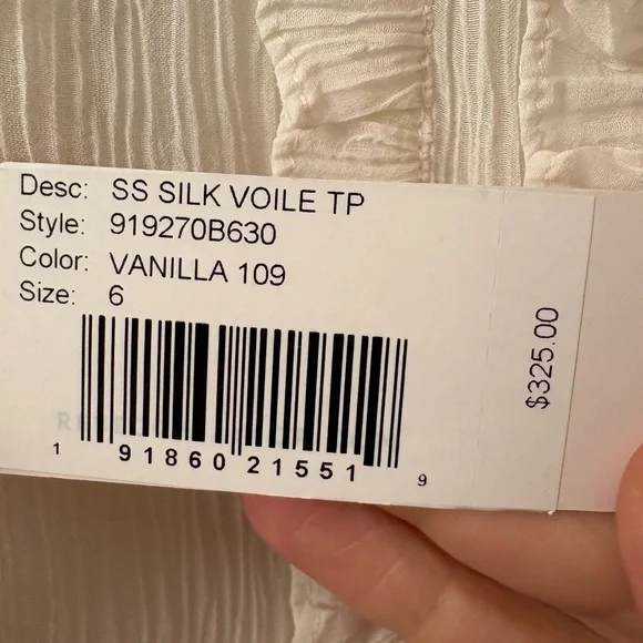 Rebecca Taylor Ivory Ruffle-Trim Button Blouse - Picture 4 of 10